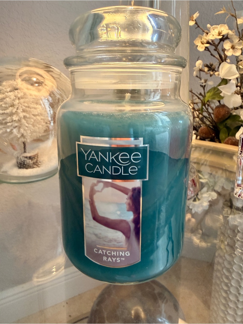 NWT Yankee Candle Catching Rays Large Glass Jar Candle 22 oz Original Home Decor